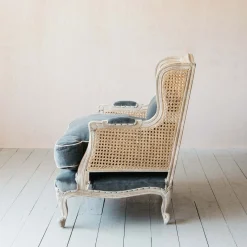 Graham & Green Armchairs<Caden Cane Grey Velvet Armchair