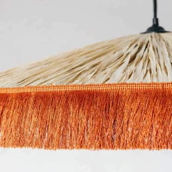 Graham & Green Ceiling Lights & Chandeliers<Cecile Brick Red Tassel Pendant