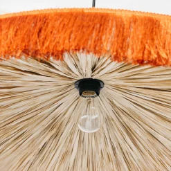 Graham & Green Ceiling Lights & Chandeliers<Cecile Brick Red Tassel Pendant