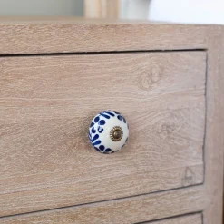 Graham & Green Knobs & Handles<Ceramic Flower and Leaves Hand-Painted Knob