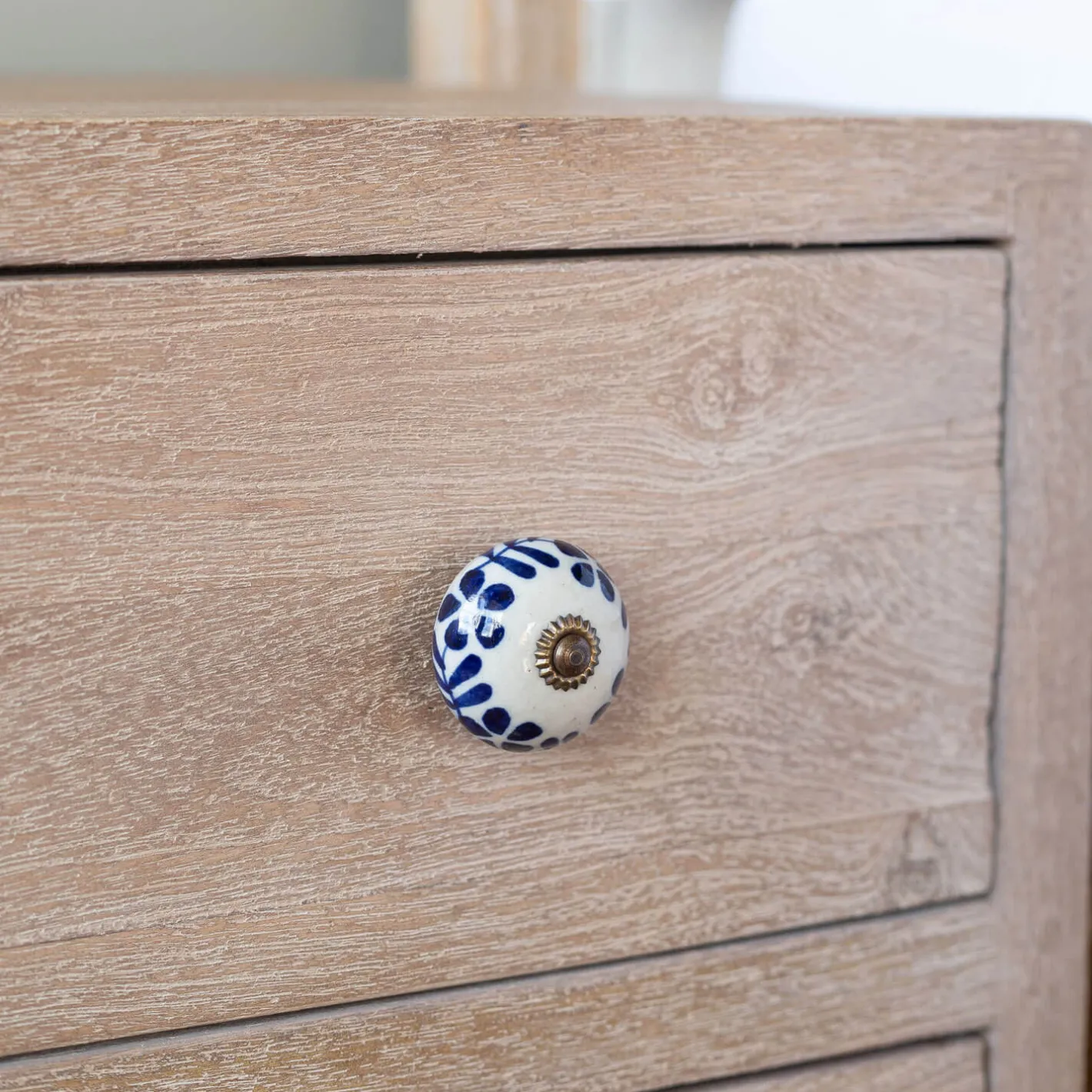 Graham & Green Knobs & Handles<Ceramic Flower and Leaves Hand-Painted Knob
