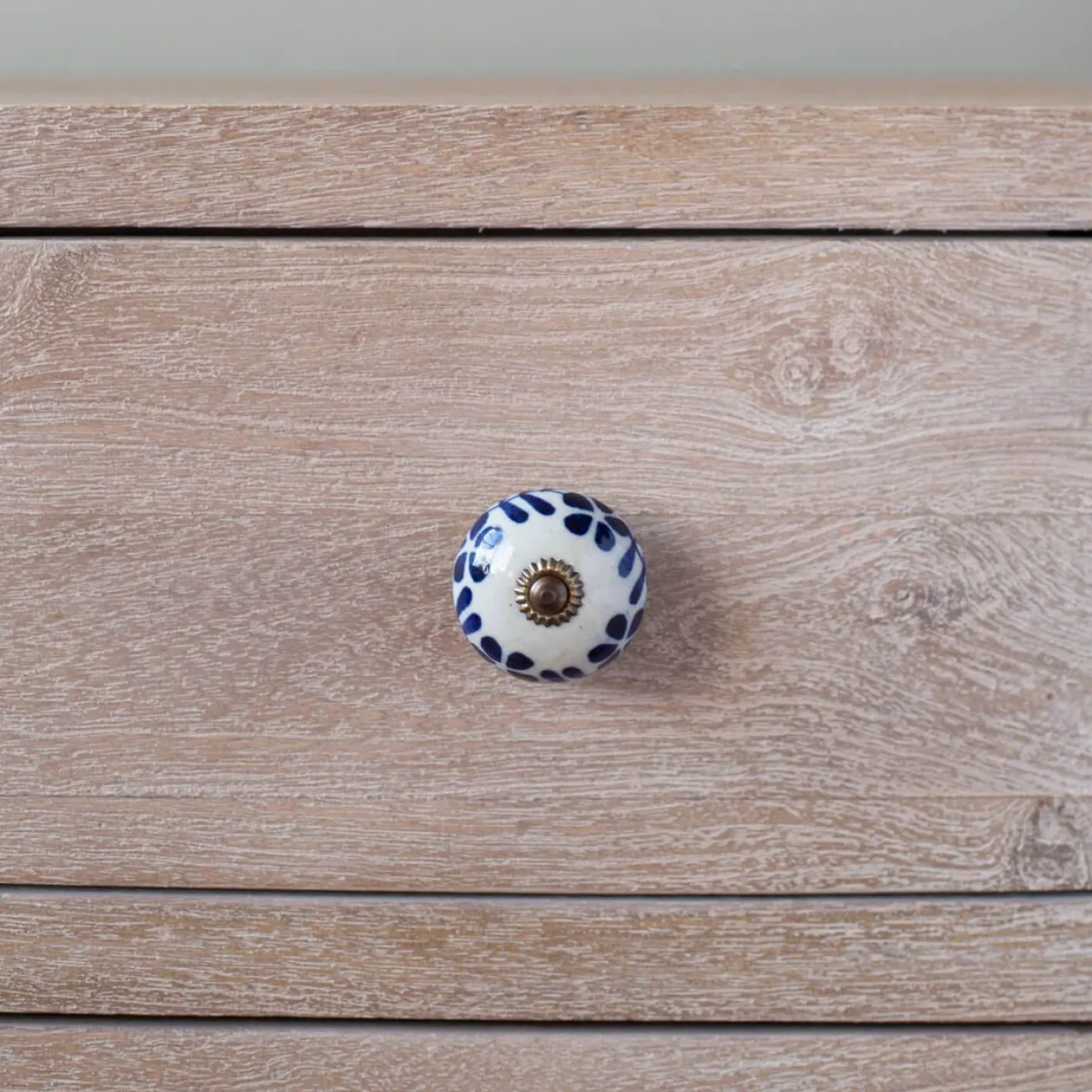Graham & Green Knobs & Handles<Ceramic Flower and Leaves Hand-Painted Knob