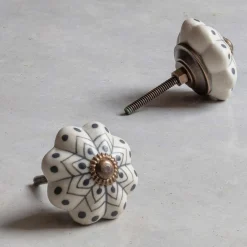 Graham & Green Knobs & Handles<Ceramic Matte Floral Hand-painted Knob