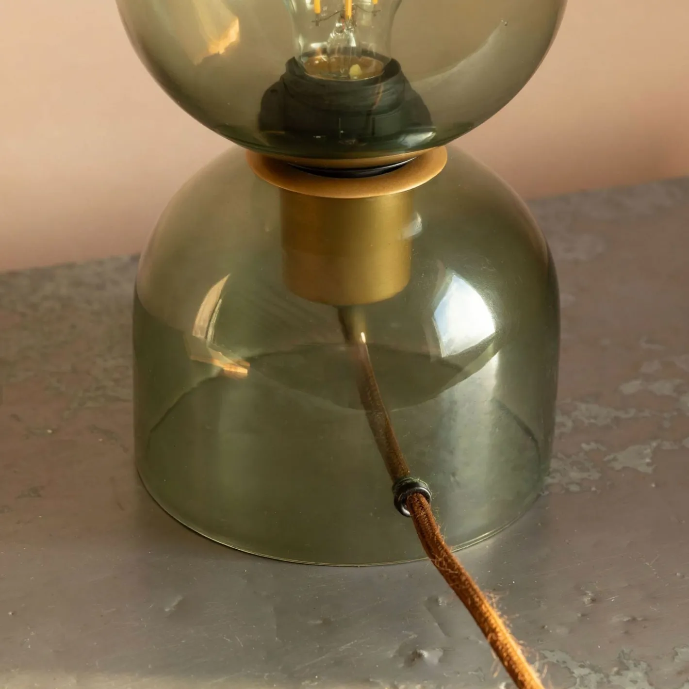 Graham & Green Table Lamps<Clarence Glass Table Lamp Green - Small