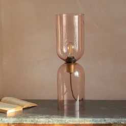 Graham & Green Table Lamps<Clarence Glass Table Lamp Rose - Large