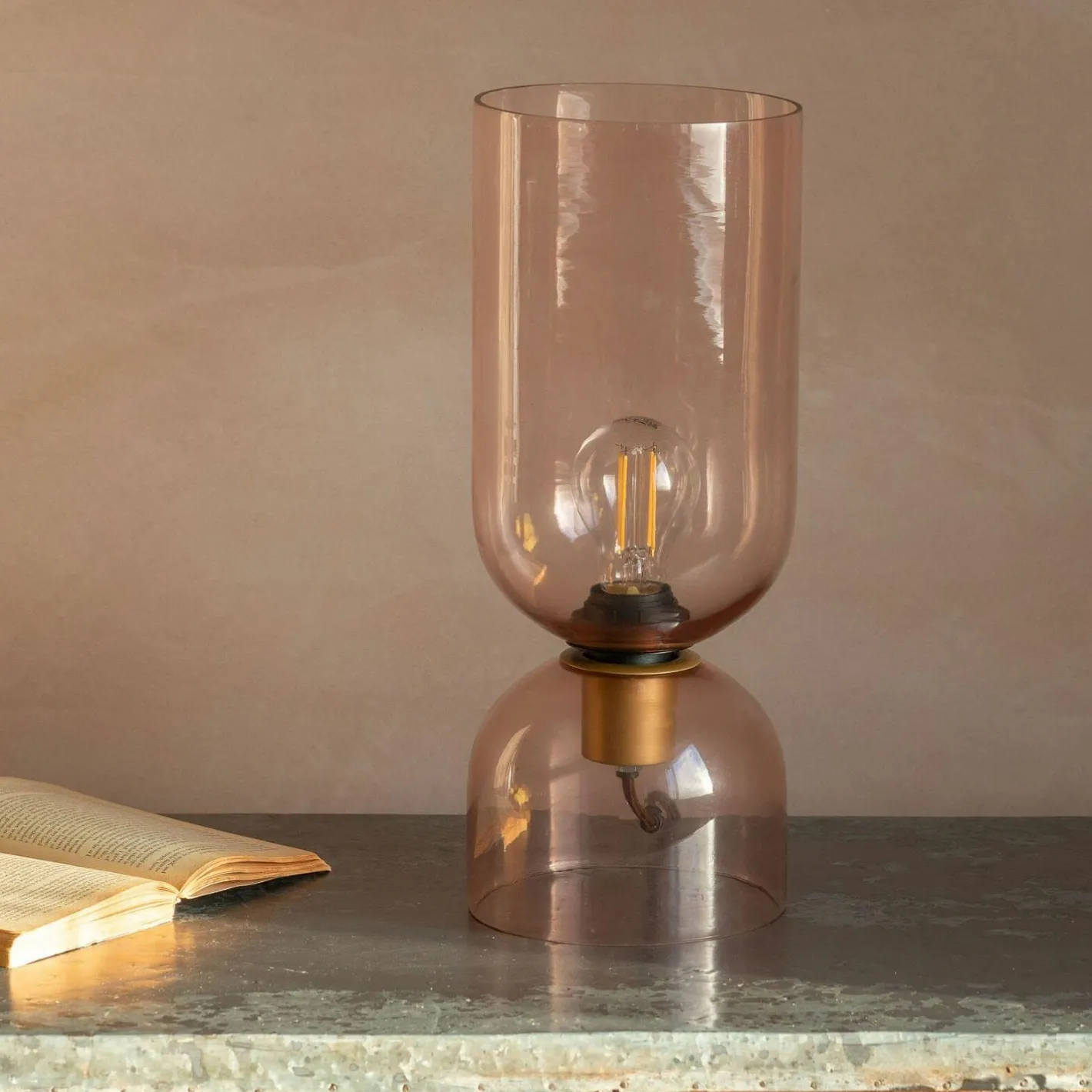 Graham & Green Table Lamps<Clarence Glass Table Lamp Rose - Small