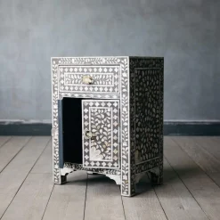 Graham & Green Bedside Tables<Classic Grey Mother of Pearl Bedside Table