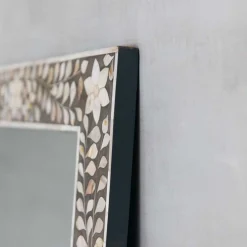 Graham & Green Floor Standing Mirrors|Rectangular Mirrors<Classic Grey Mother of Pearl Floor Mirror