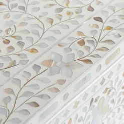 Graham & Green Chests Of Drawers|Chests Of Drawers<Classic White Mother of Pearl Small Double Chest of Drawers