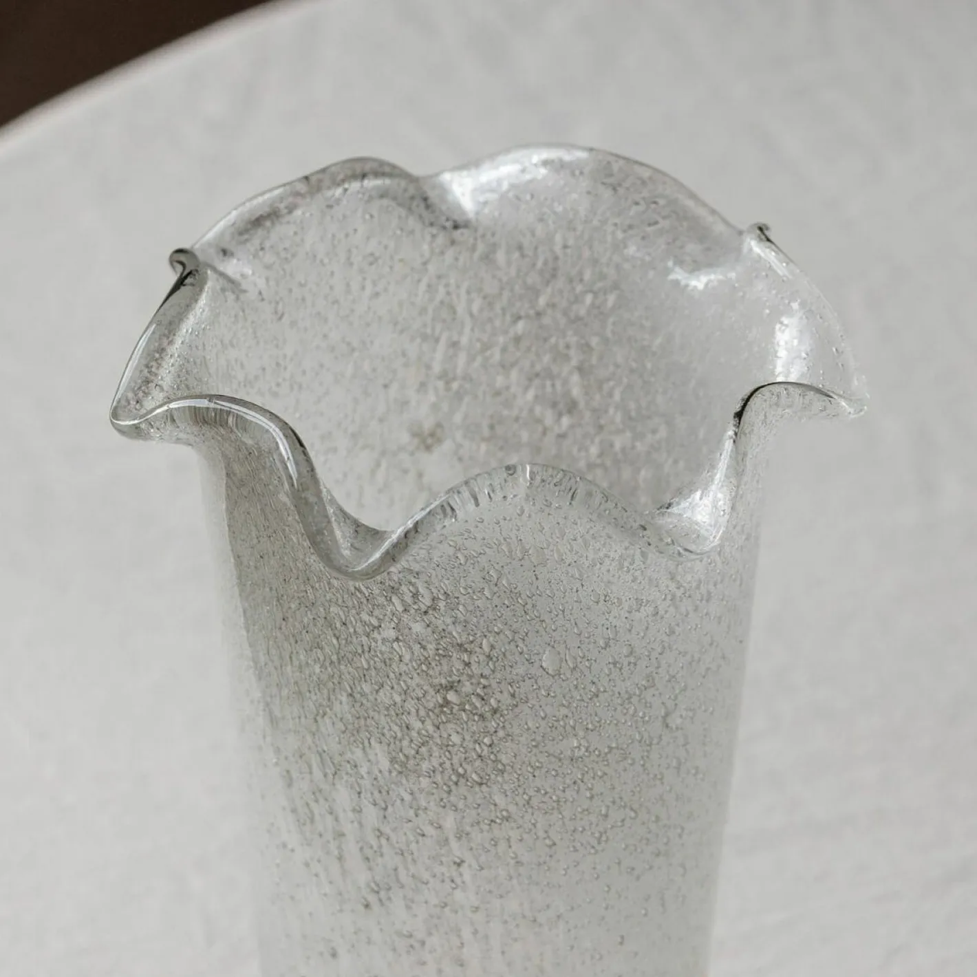 Graham & Green Vases & Plant Pots<Clear Glass Ruffle Vase