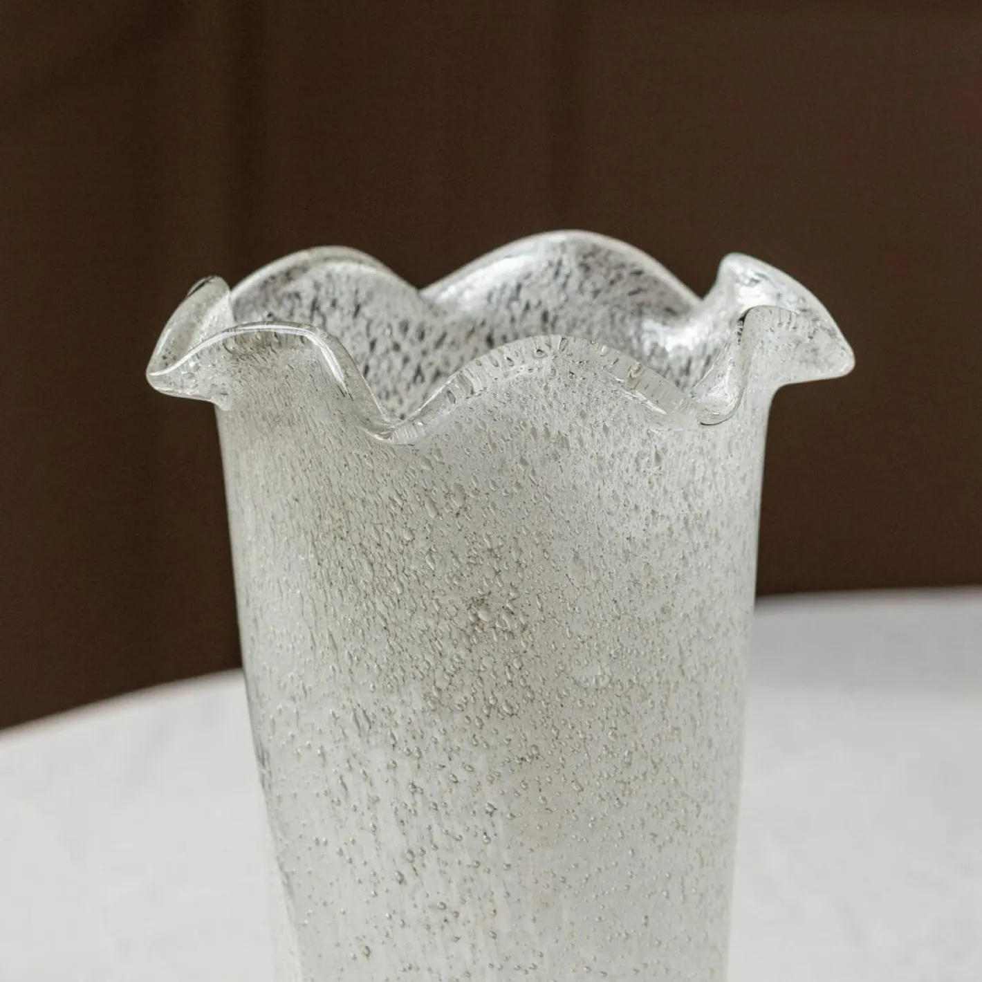 Graham & Green Vases & Plant Pots<Clear Glass Ruffle Vase