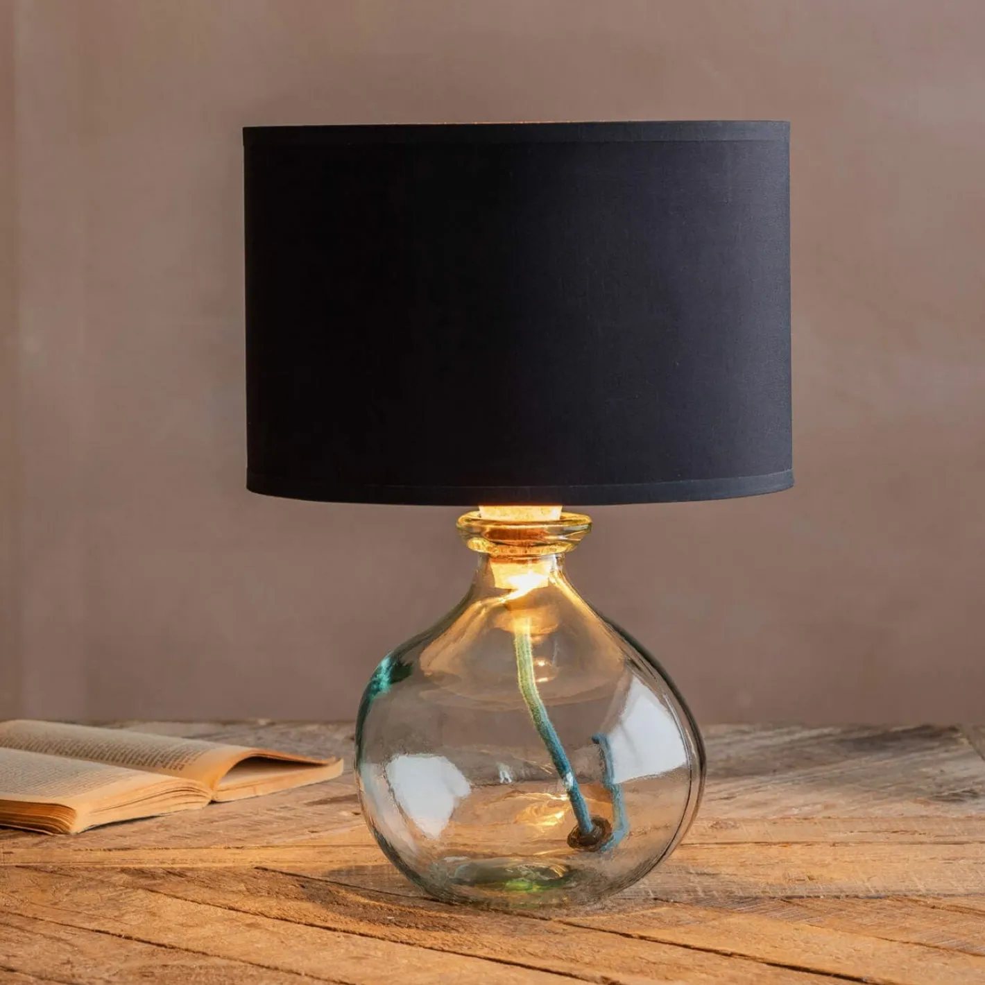 Graham & Green Table Lamps<Clear Recycled Glass Table Lamp