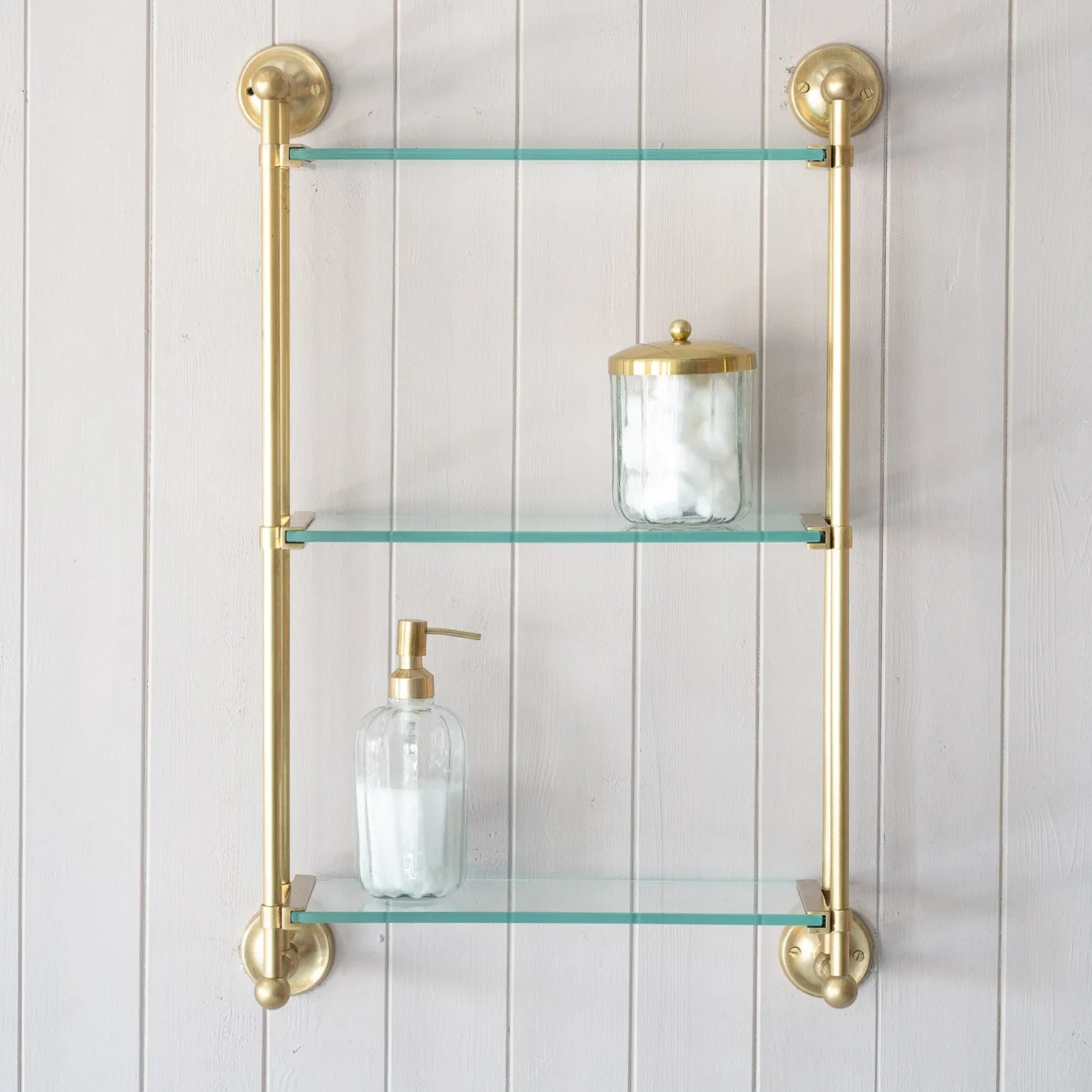 Graham & Green Shelves & Bookcases<Colette Antique Gold Three Tier Wall Shelves