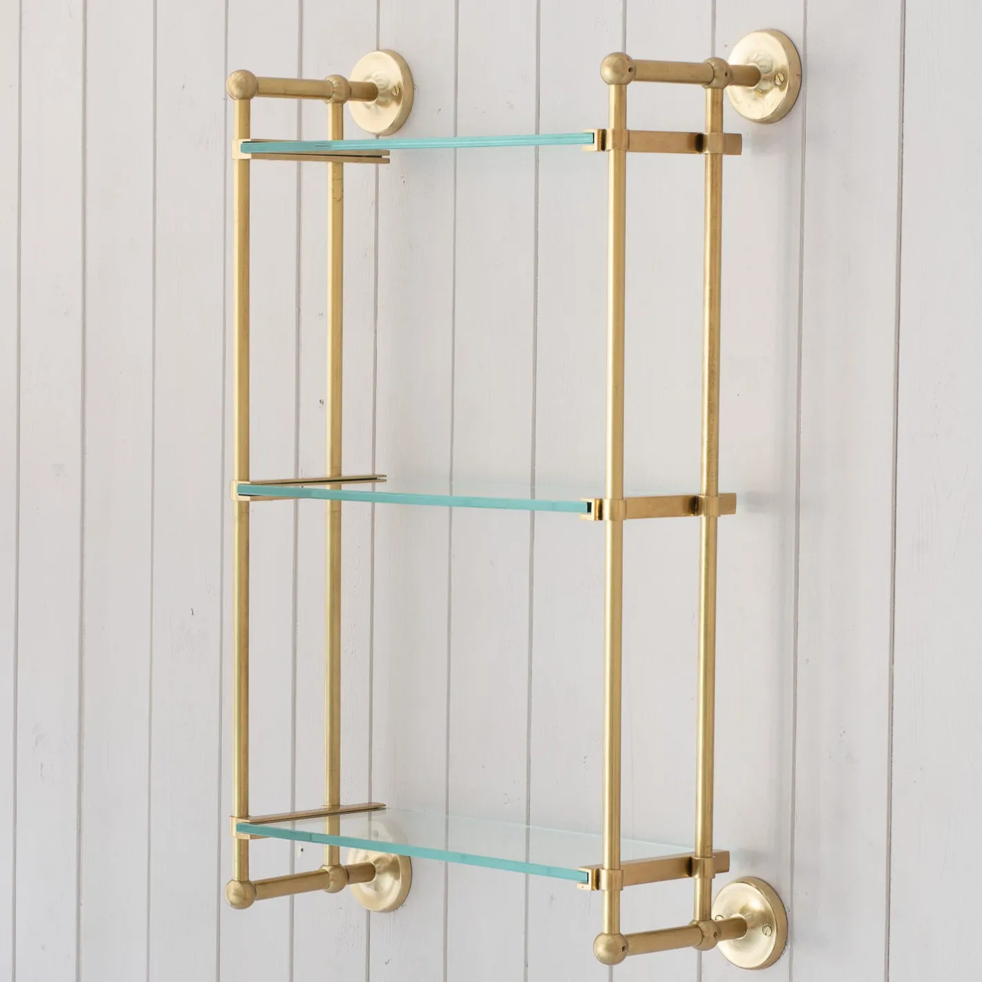 Graham & Green Shelves & Bookcases<Colette Antique Gold Three Tier Wall Shelves
