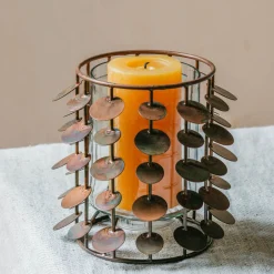 Graham & Green Candle Holders & Candles<Copper Circles Tea Light Holder