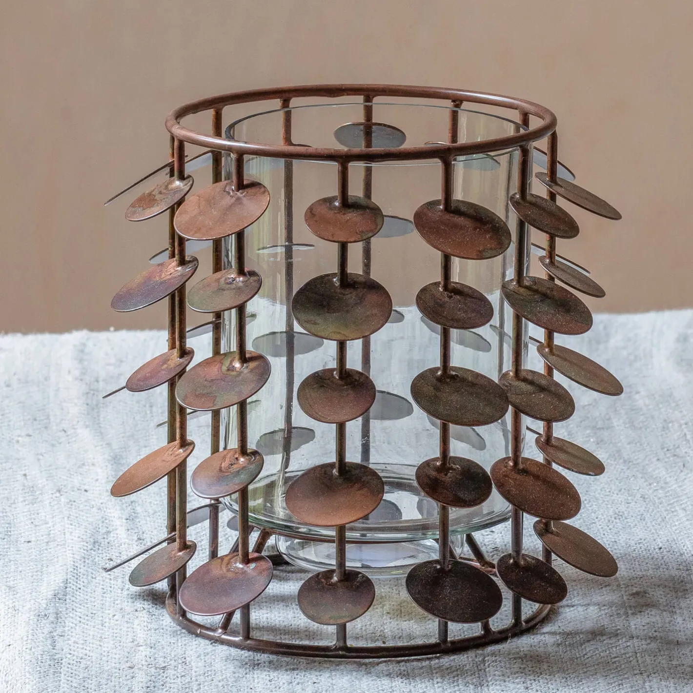 Graham & Green Candle Holders & Candles<Copper Circles Tea Light Holder
