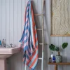 Graham & Green Bathroom Accessories<Coral Pop Stripe Turkish Beach Towel Wrap