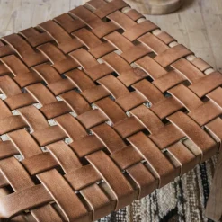 Graham & Green Armchairs<Corey Woven Leather Armchair