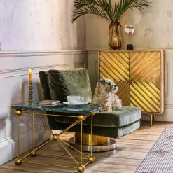 Graham & Green Cocktail Chairs<Corinne Green Velvet Swivel Chair