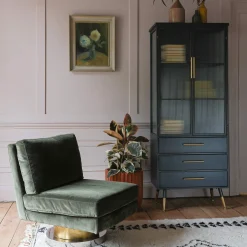Graham & Green Cocktail Chairs<Corinne Green Velvet Swivel Chair
