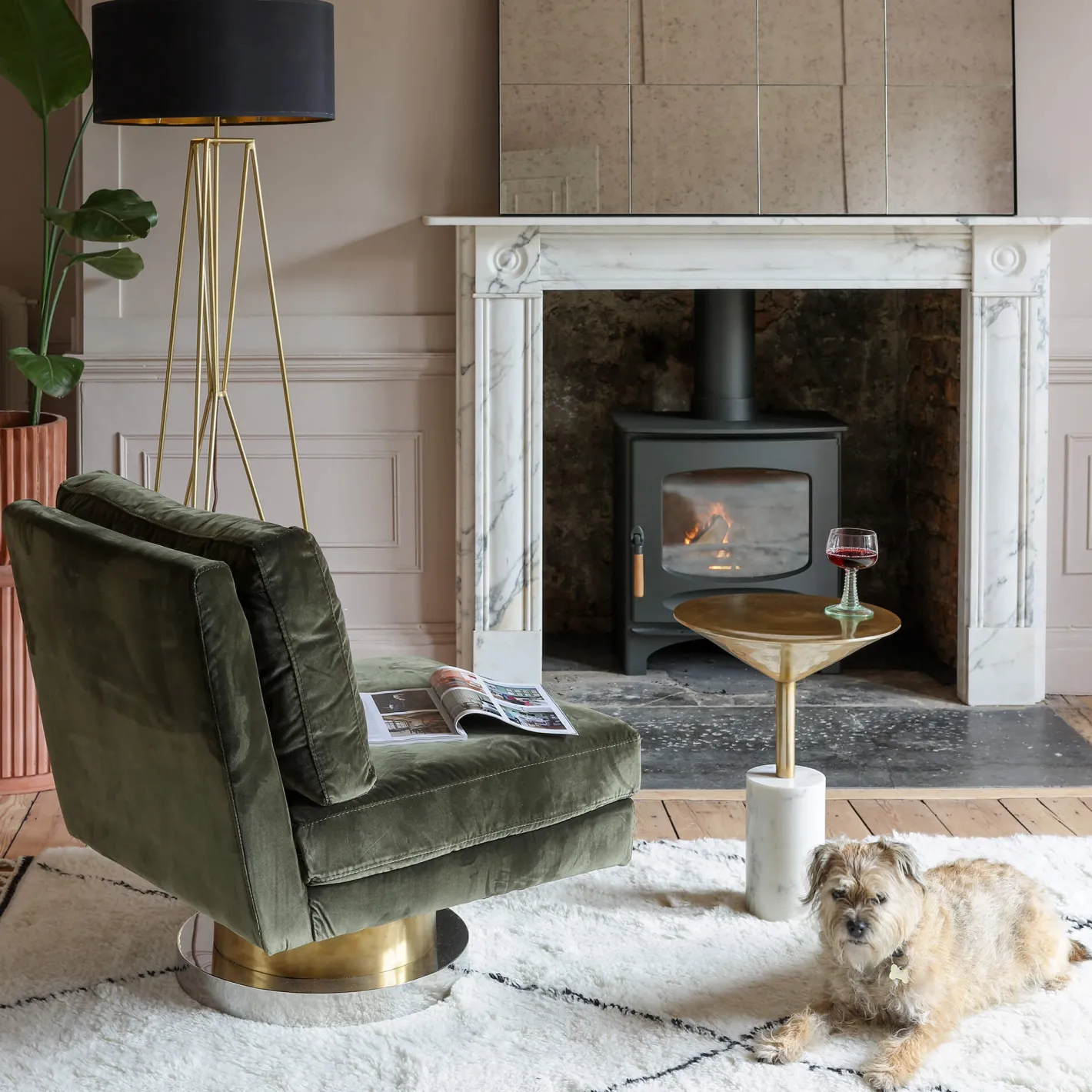 Graham & Green Cocktail Chairs<Corinne Green Velvet Swivel Chair