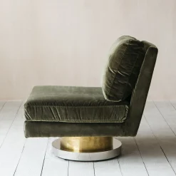 Graham & Green Cocktail Chairs<Corinne Green Velvet Swivel Chair