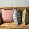 Graham & Green Sofa Cushions|Cushions<Cotton Block Printed Square Cushions with tassel trim