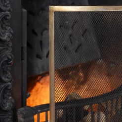 Graham & Green Fireside<Curved Brass Fire Screen