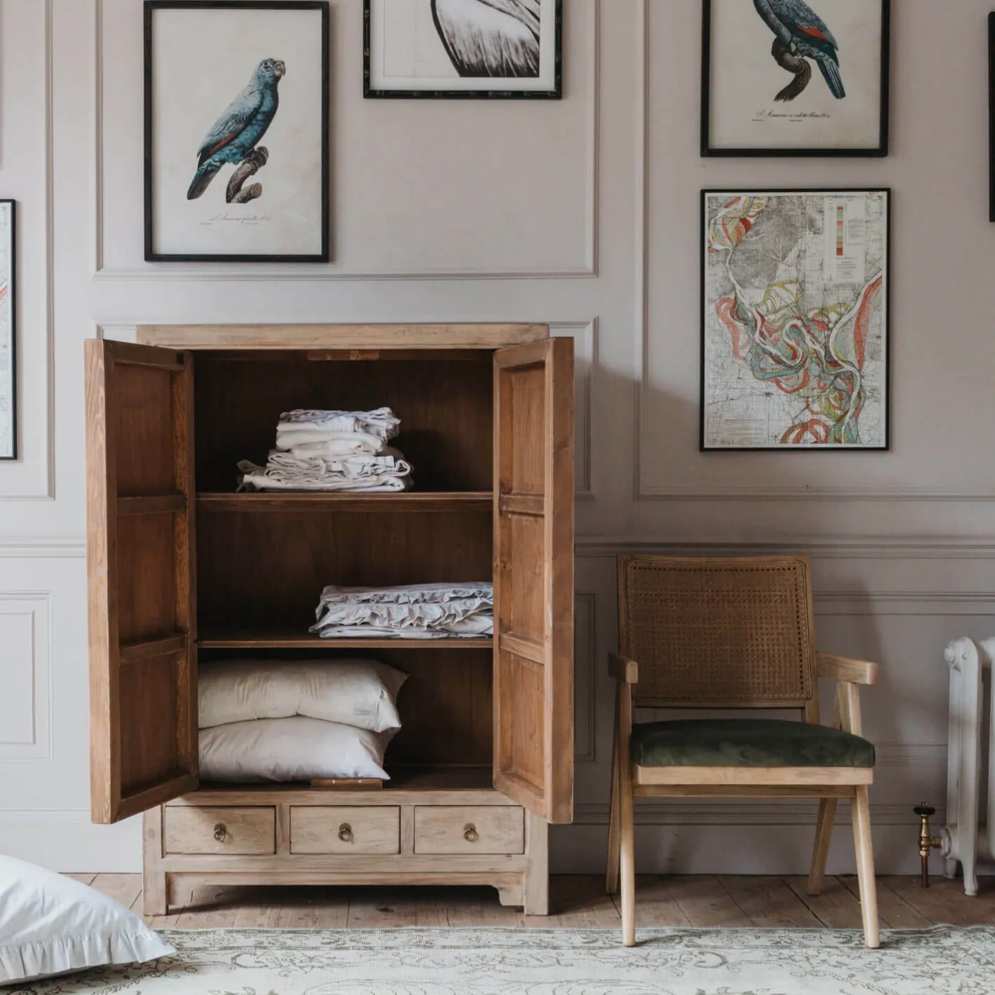 Graham & Green Sideboards & Tv Stands<Dali Natural Linen Cupboard with Drawers