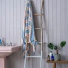Graham & Green Bathroom Accessories<Denim Wide Stripe Turkish Beach Towel Wrap