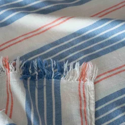 Graham & Green Bathroom Accessories<Denim Wide Stripe Turkish Beach Towel Wrap