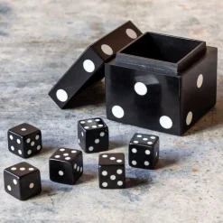 Graham & Green Games & Puzzles<Dice Box with Set of 6 Dice