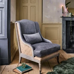 Graham & Green Armchairs<Duke Grey Velvet Armchair