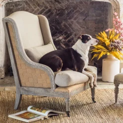 Graham & Green Armchairs<Duke Natural Linen Armchair