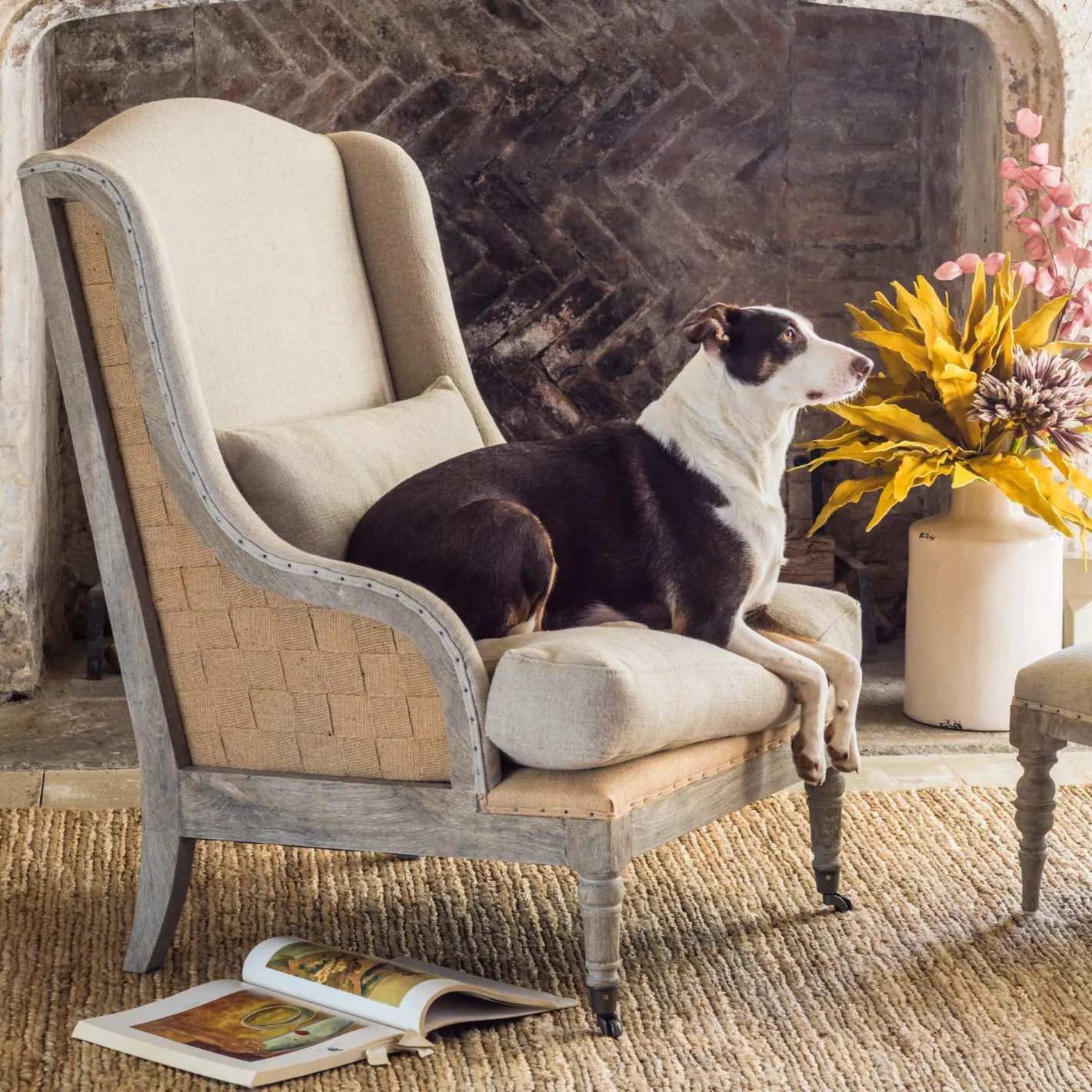 Graham & Green Armchairs<Duke Natural Linen Armchair