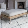 Graham & Green Benches & Ottomans|Ottomans & Benches<Duke Natural Linen Ottoman