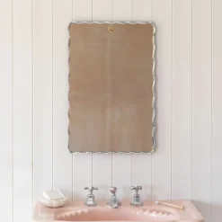 Graham & Green Bathroom Mirrors|Bathroom Mirrors<Durley Scalloped Rectangular Wall Mirror