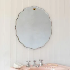 Graham & Green Bathroom Mirrors|Bathroom Mirrors<Durley Scalloped Round Wall Mirror