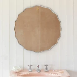 Graham & Green Bathroom Mirrors|Bathroom Mirrors<Durley Scalloped Round Wall Mirror