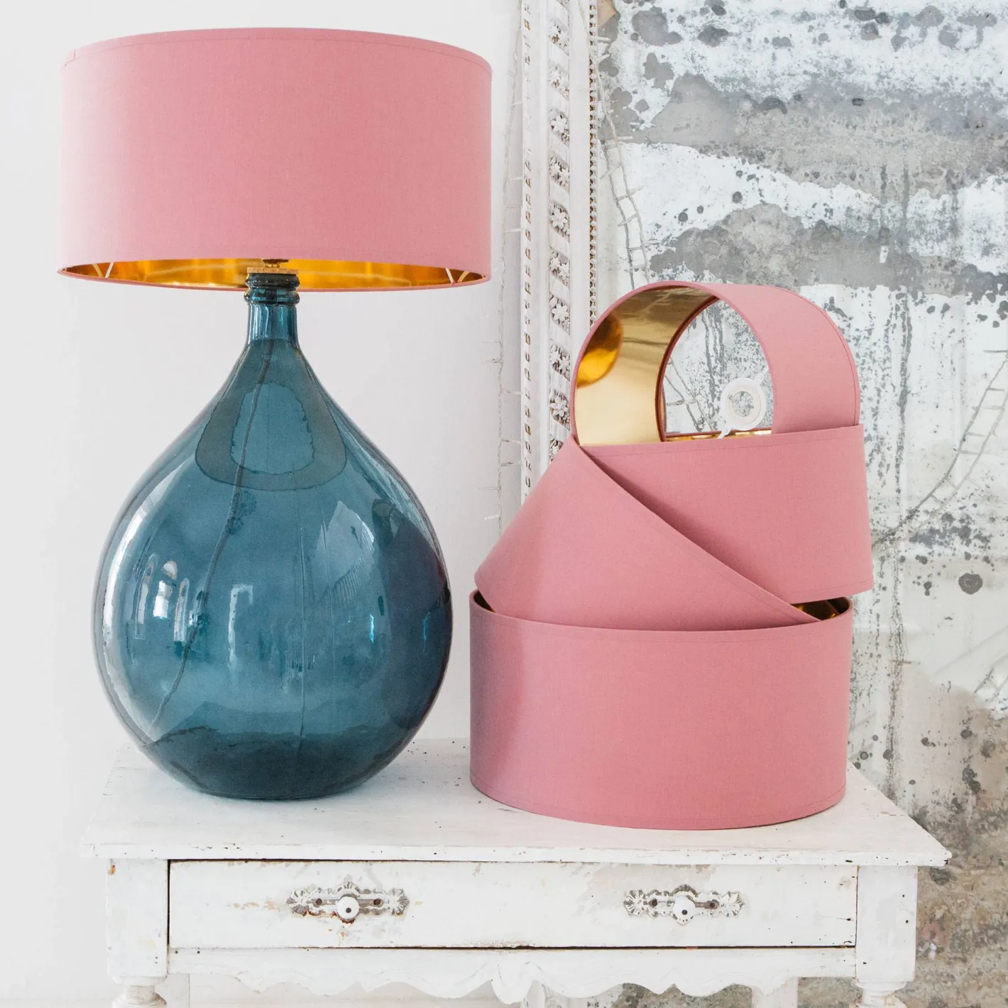 Graham & Green Lamp Shades<Dusky Rose Cotton Lamp Shades