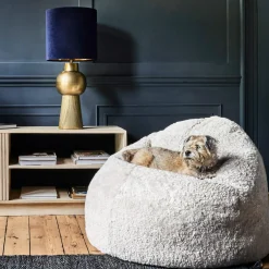 Graham & Green Pouffes & Beanbags|Pouffes & Bean Bags<Eggshell Curly Sheepskin Beanbag