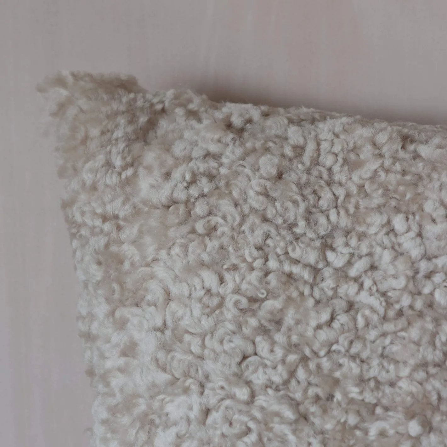 Graham & Green Sofa Cushions|Cushions<Eggshell Curly Square Sheepskin Cushion