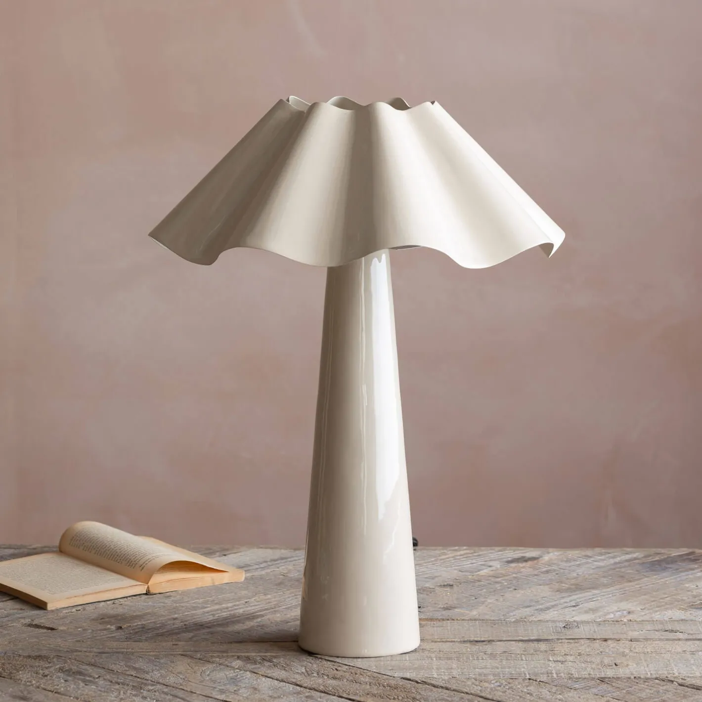 Graham & Green Table Lamps<Eldon Ivory Enamel Table Lamp Large