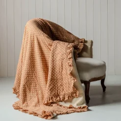 Graham & Green Sofa Throws|Throws & Blankets<Eliza Floral Block Printed Sherpa Throw