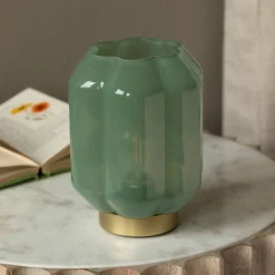 Graham & Green Table Lamps<Emaline Small Green and Gold LED Table Lamp