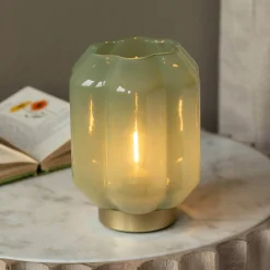 Graham & Green Table Lamps<Emaline Small Green and Gold LED Table Lamp