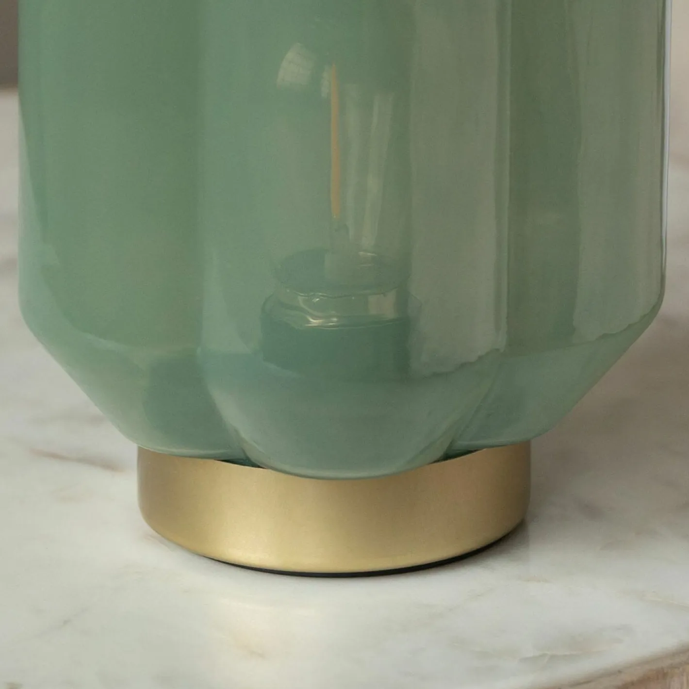Graham & Green Table Lamps<Emaline Small Green and Gold LED Table Lamp