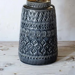 Graham & Green Table Lamps<Embossed Ceramic Bedside Lamp with Shade
