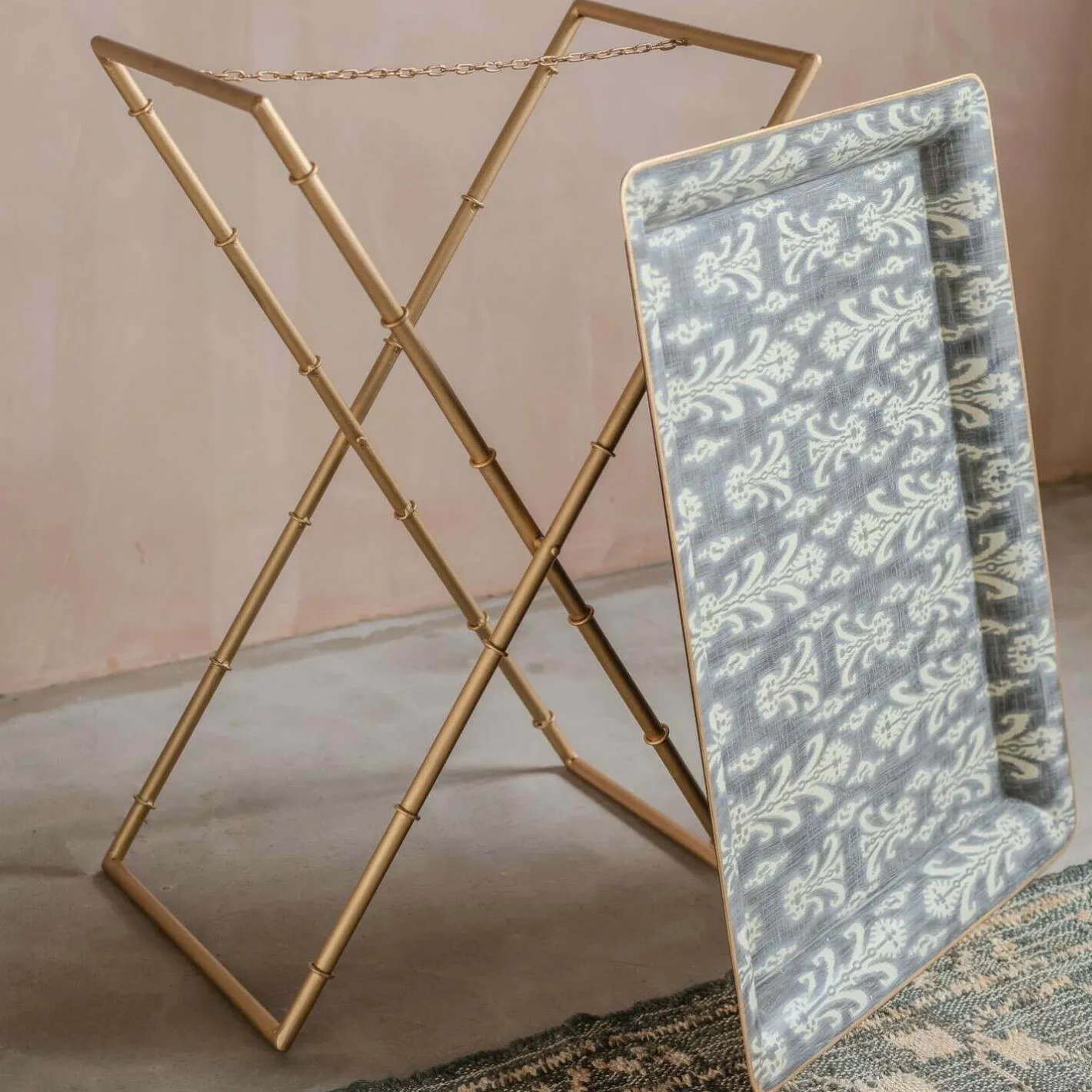 Graham & Green Side Tables<Emery Grey Ikat Tray Table