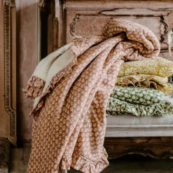 Graham & Green Sofa Throws|Throws & Blankets<Esme Floral Block Printed Sherpa Throw